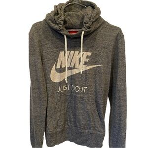 🩶 NIKE hoodie pullover sweatshirt- JUST DO IT - Vintage gray {Size XS}